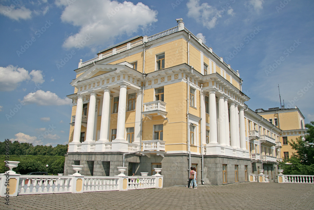 MOSCOW REGION, RUSSIA - JULY 12, 2009: Building of Central military clinical sanatorium near Museum-Estate Arkhangelskoye located around 20 kilometers to the west from Moscow