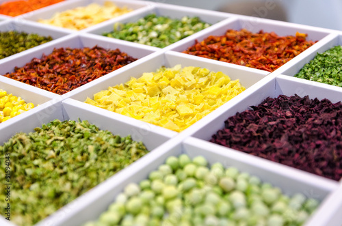 set of dried vegetables