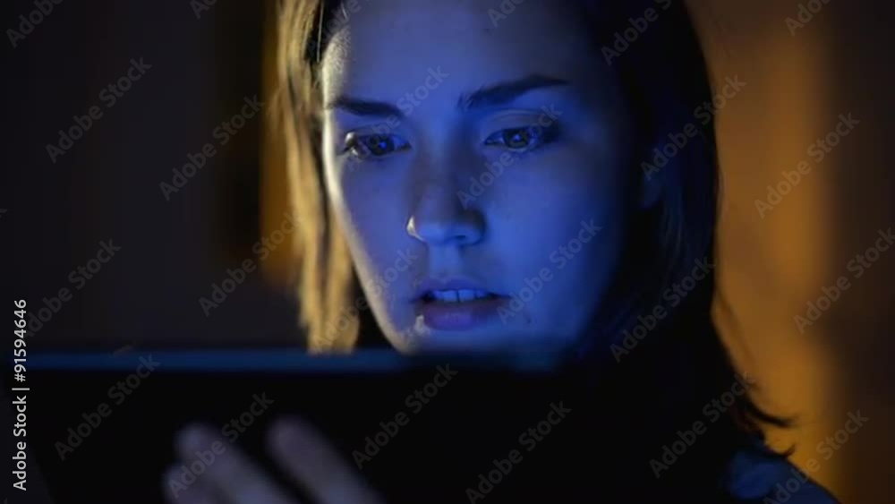 woman hacking tablet computer security threath touchscreen close-up woman hacking tablet computer security threath touchscreen close-up