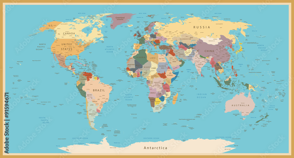 VINTAGE WORLD MAP