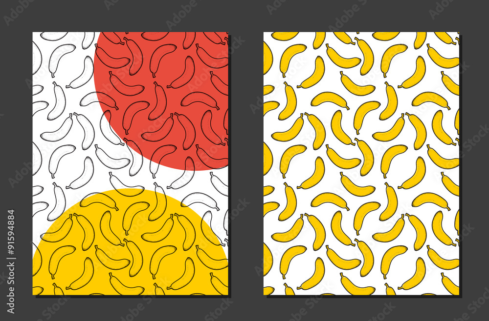 Design background with doodle bananas Design background with doodle bananas