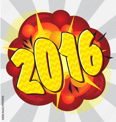 Cartoon explosion pop-art style – 2016.