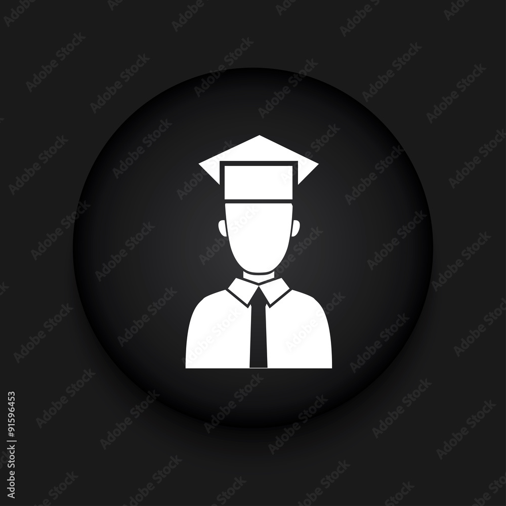 Vector modern student black circle icon Vector modern student black circle icon