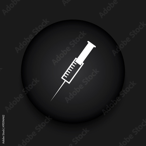 Vector modern syringe black circle icon