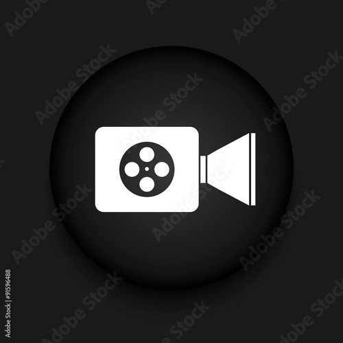 Vector modern videocamera black circle icon