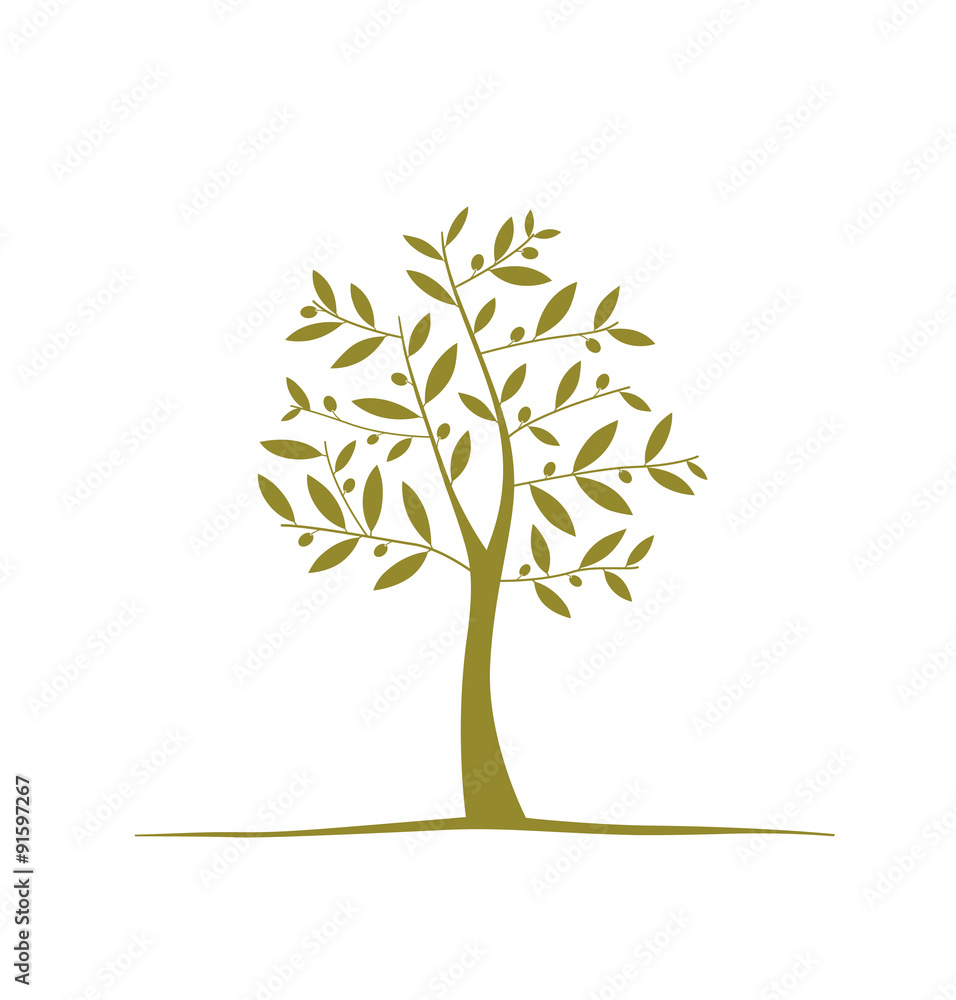 Olive tree icon on white background. Vector element Stock Vector | Adobe  Stock