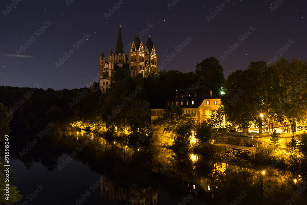 historic city centre limburg an der lahn germany at night