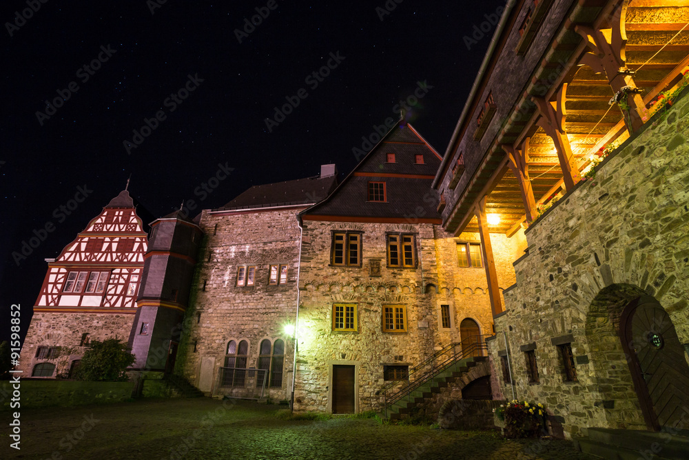 historic houses limburg an der lahn germany at night