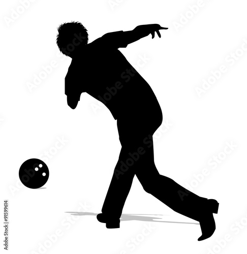 silhouette di giocatore di bowling