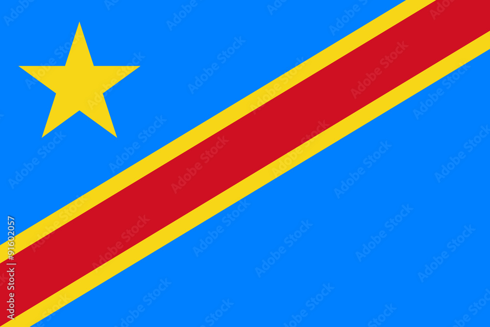 Fototapeta premium Flag of Democratic Republic of Congo