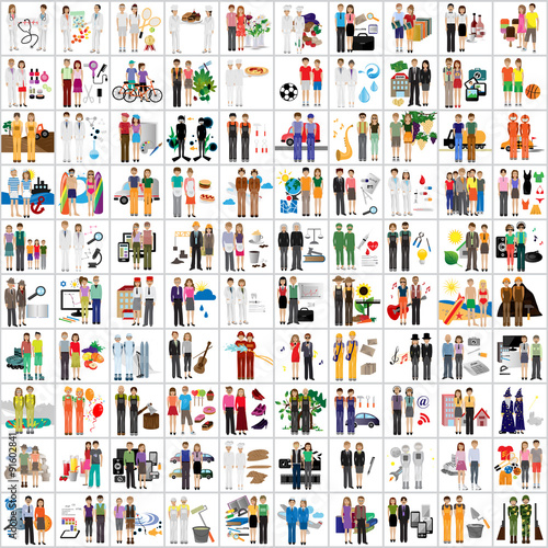 Flat People - Different Occupation Set. Collection Of Colorful Icons