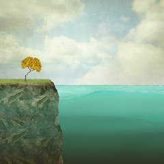Foto auf Acrylglas Surrealismus Kleiner Baum thront  © vali_111
