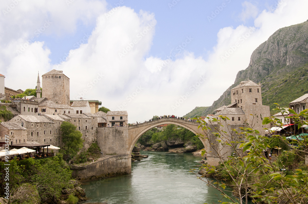 Mostar in Bosnia and Herzegovina is the most important city in the Herzegovina region. The Old Bridge is one of the city's most recognizable landmarks.
