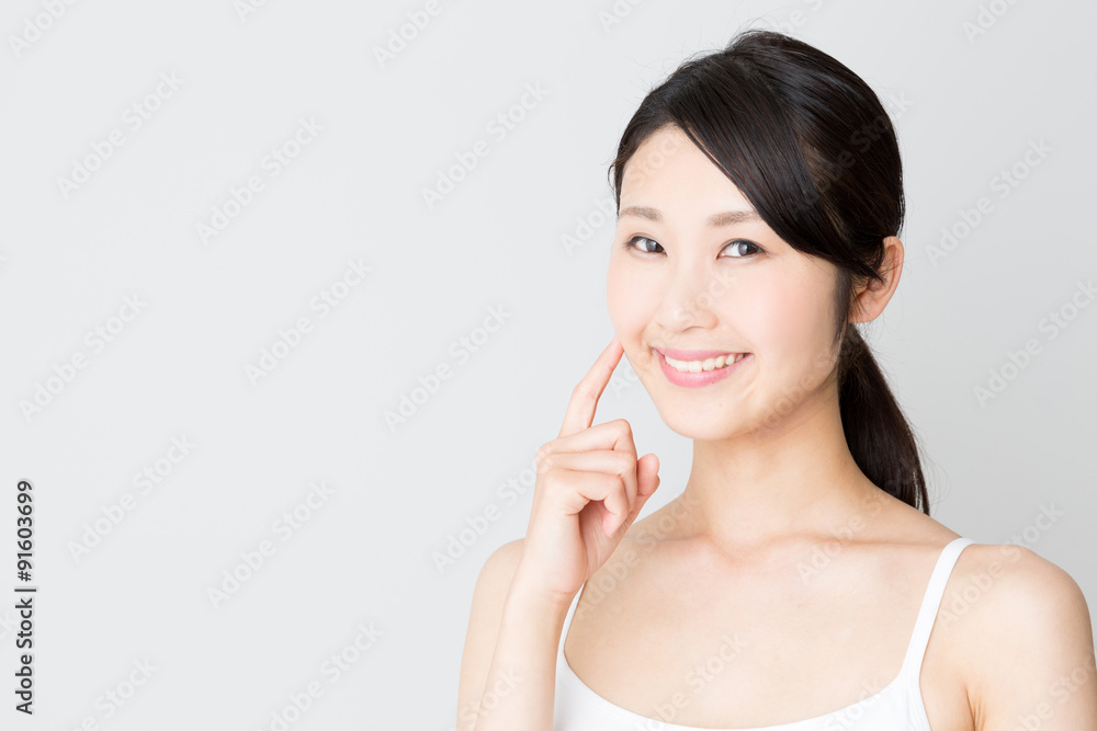 attractive asian woman skincare image