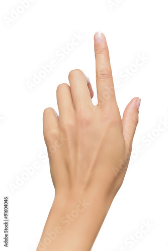 Human hand point with finger 