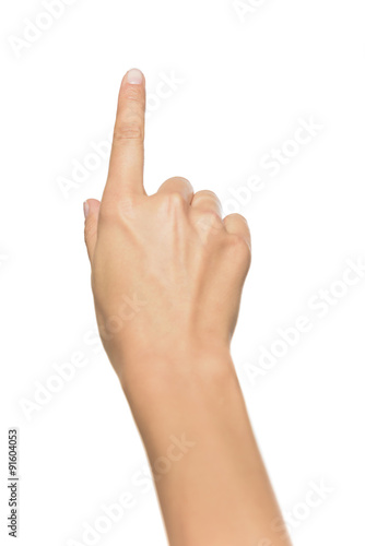 Human hand point with finger 