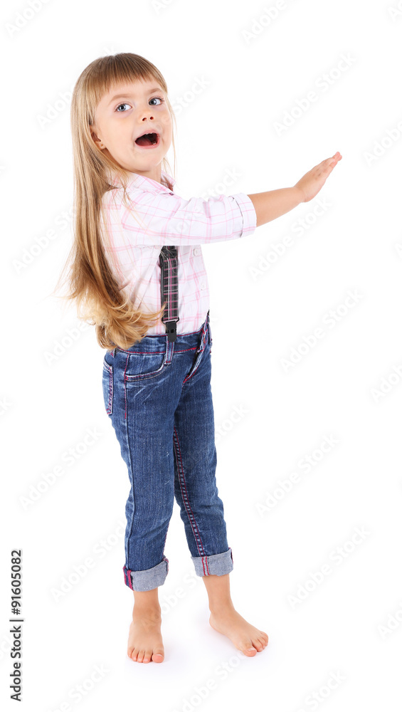 Beautiful little girl, isolated on white Beautiful little girl, isolated on white