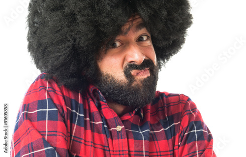 Afro man having doubts