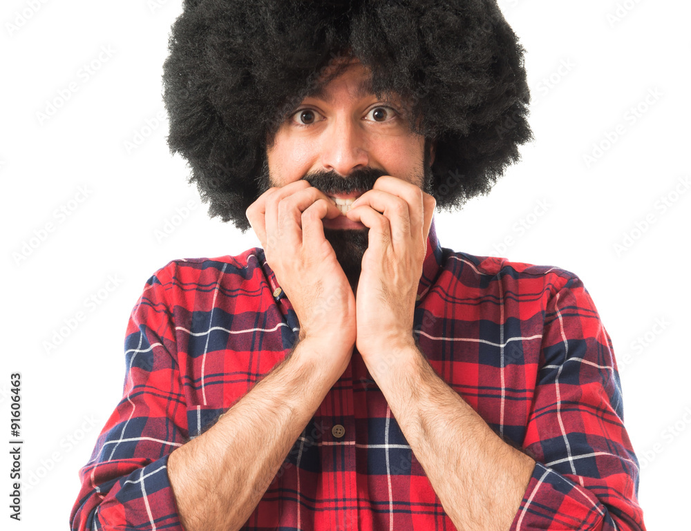 Frightened man Frightened man