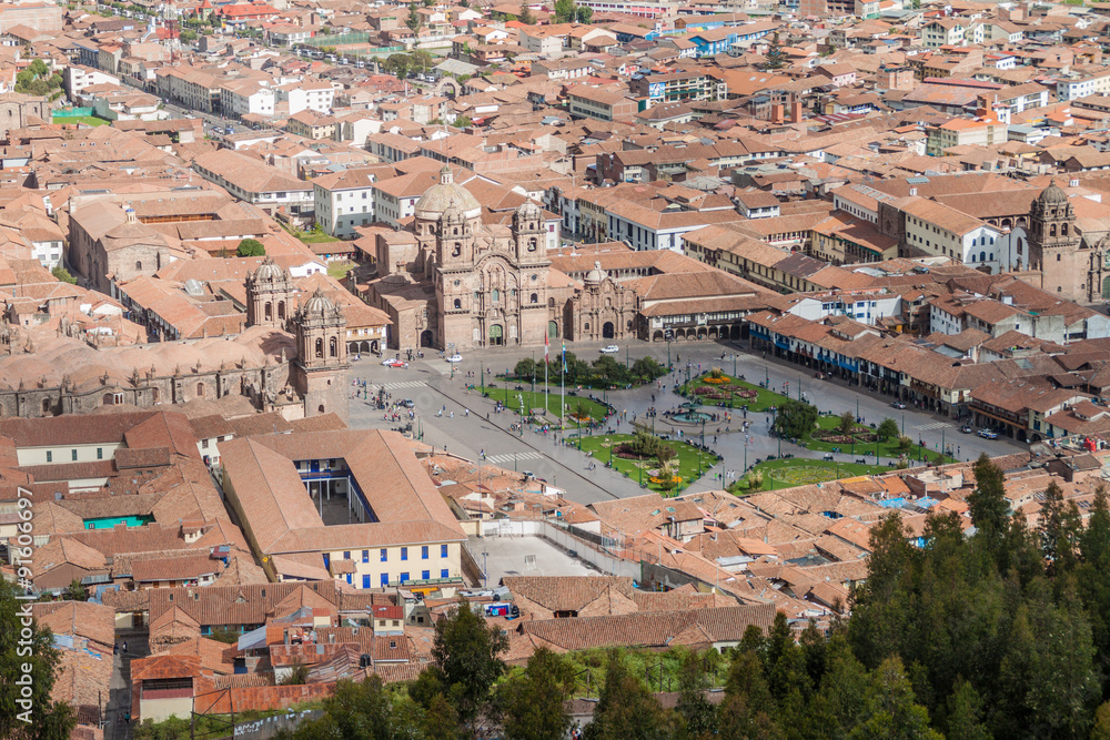 Aerial view of Cuzco