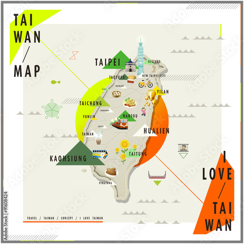 adorable Taiwan travel map