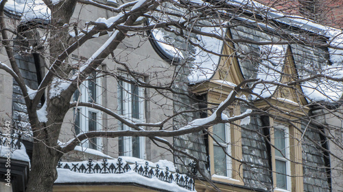 Montreal House Architecture in Winter
