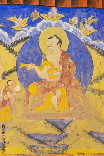 Tibetan wall painting style at Thiksey monastery