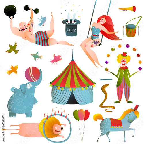 Circus Carnival Show Clip Art Vintage Collection