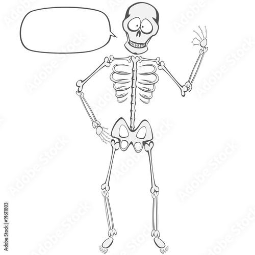 Skeleton Buddy - A funny skeleton standing and showing "ok" sign with a speech bubble (you can put your text on!)
