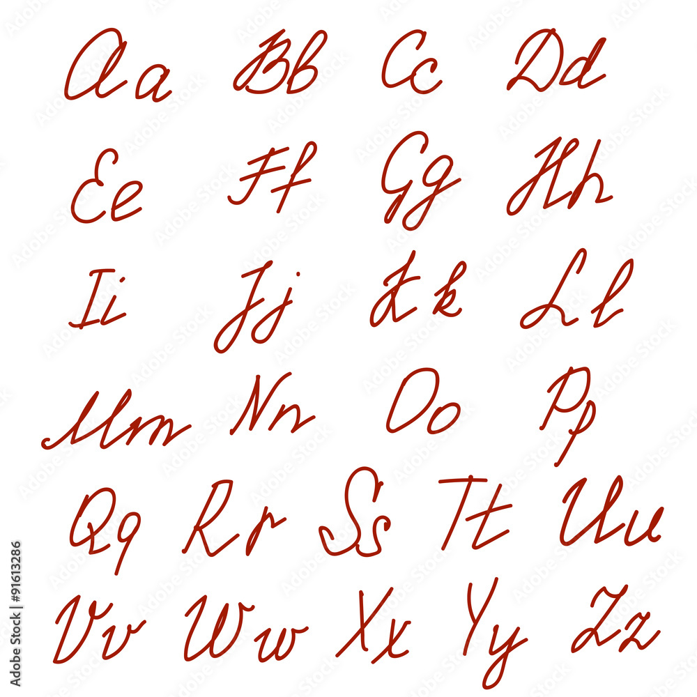 vector alphabet illustration, sketch