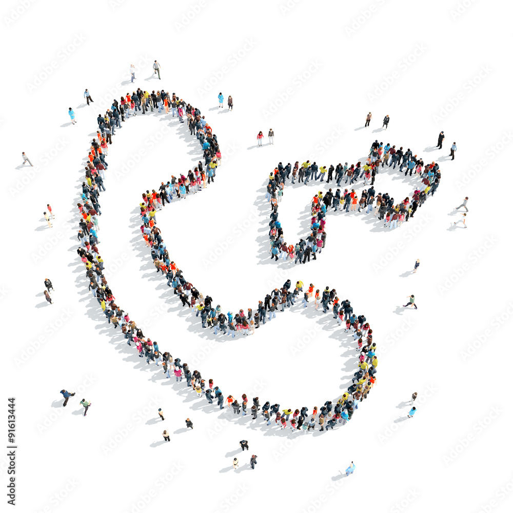 people shape handset cartoon people shape handset cartoon