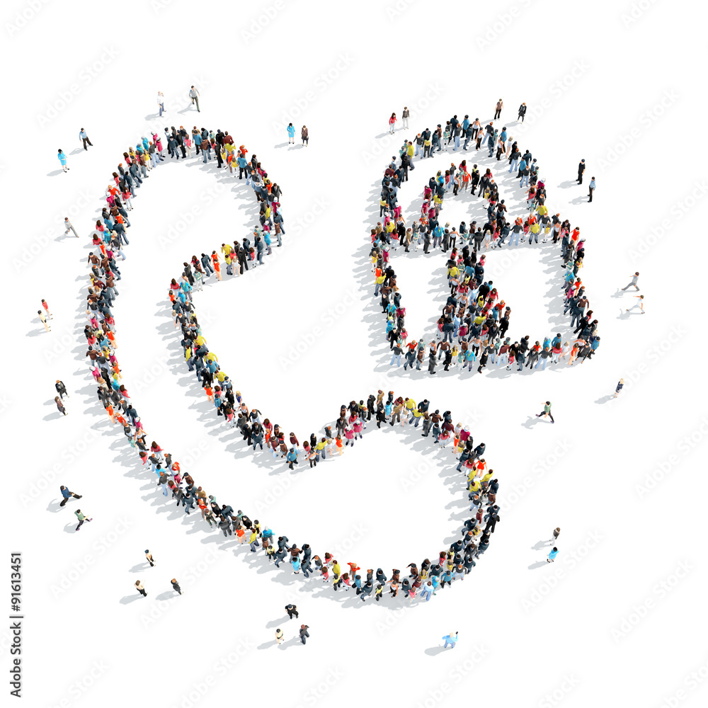 people shape handset cartoon people shape handset cartoon