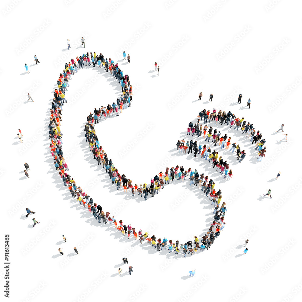 people shape handset cartoon people shape handset cartoon