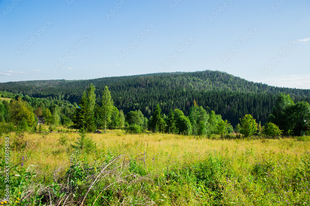 Пейзаж с видом на Громовскую гору в Пермском крае