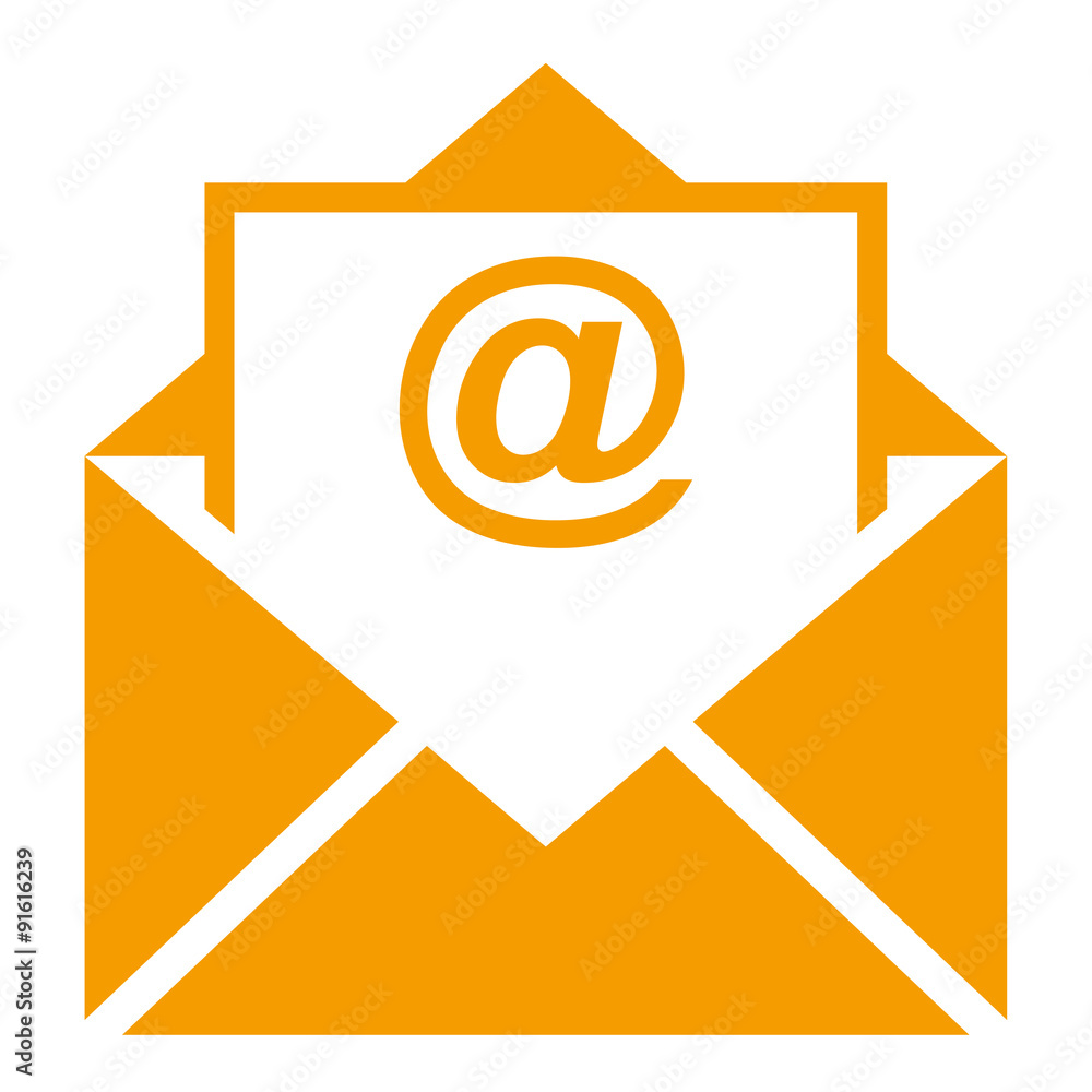 Icono sobre texto arroba naranja Icono sobre texto arroba naranja