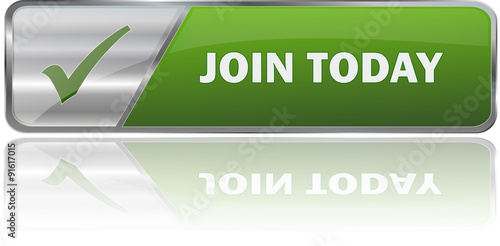 modern green join today 3D vector sign
