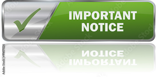 modern green important notice 3D vector sign