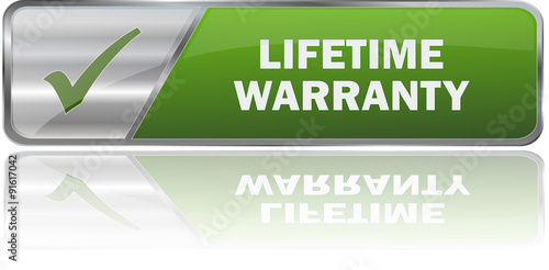 modern green lifetime warranty 3D vector sign
