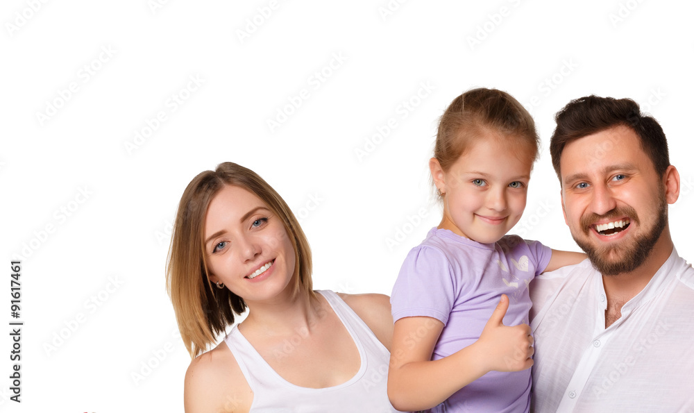 happy family on white background happy family on white background