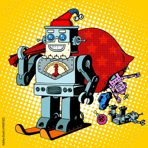 Robot Santa Claus Christmas gifts humor character Robosanta