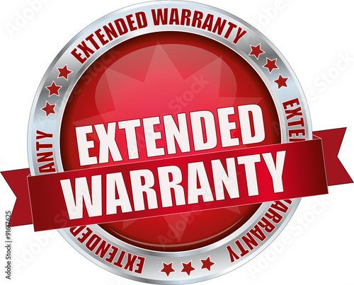modern red extended warranty vector sign