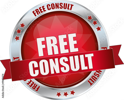 modern red free consult vector sign
