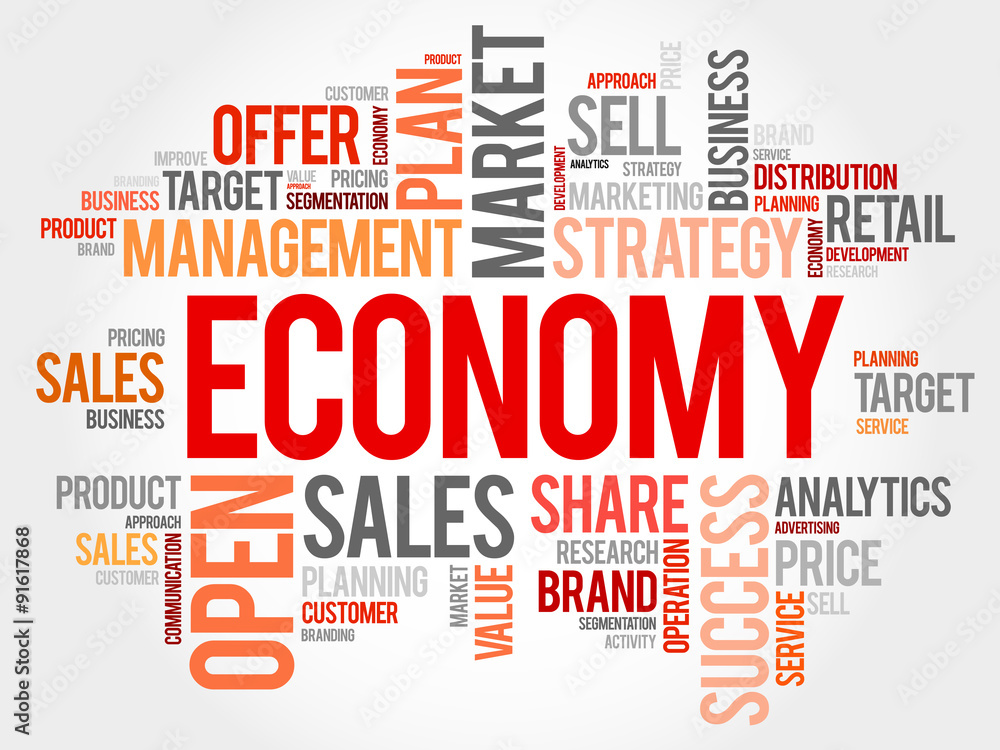 ECONOMY word cloud, business concept ECONOMY word cloud, business concept