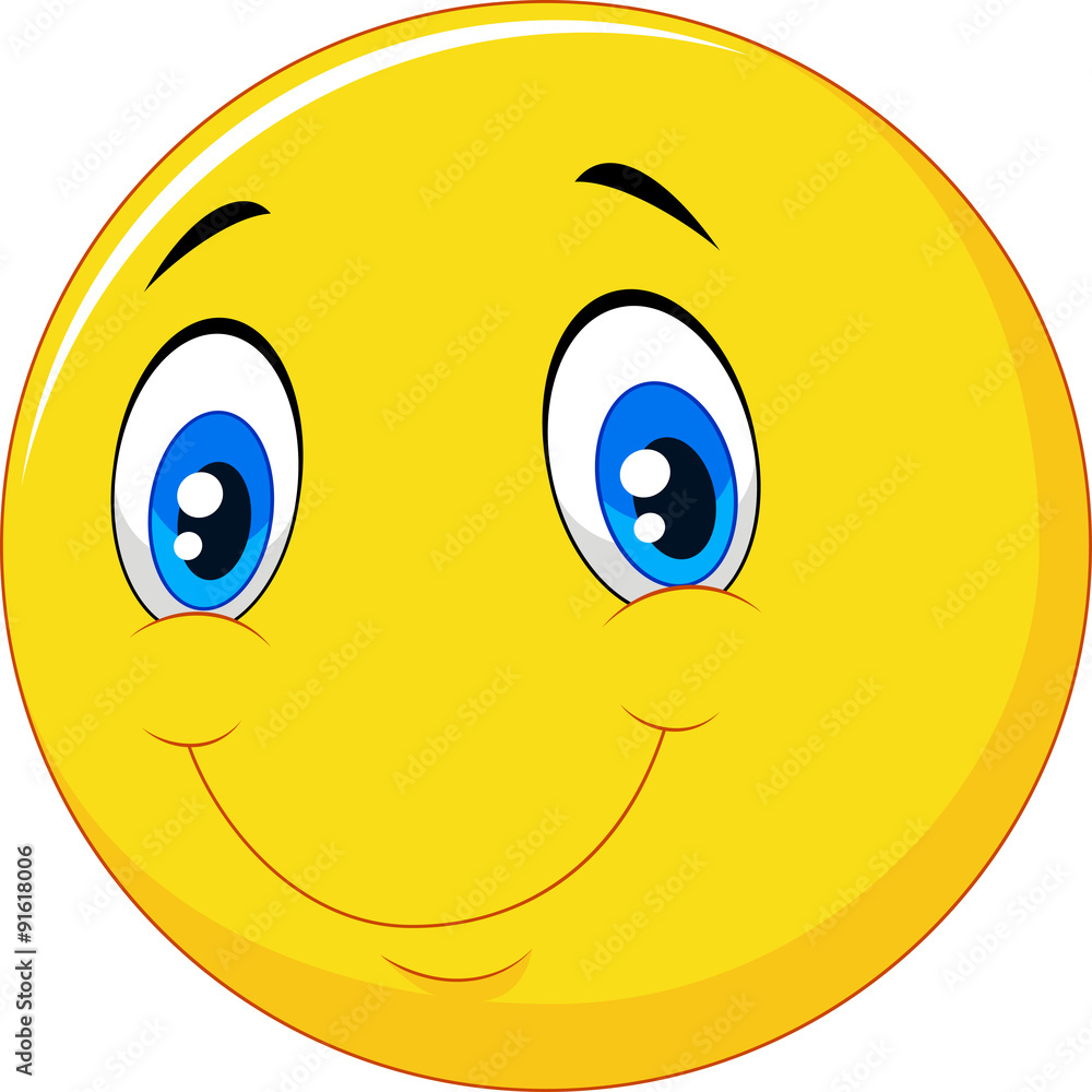 Happy smile emoticon on white background
