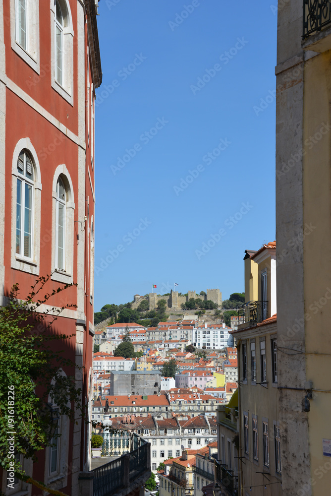 View over city and castle of Lisbon