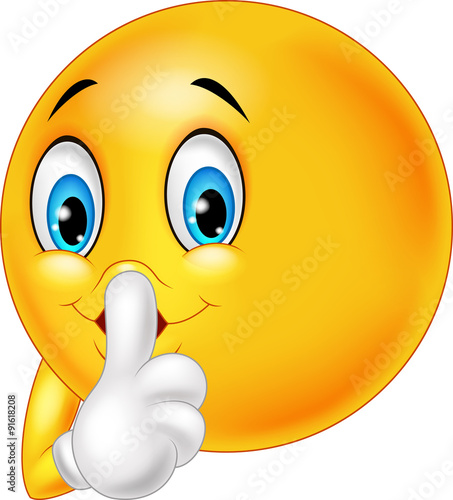 Emoticon happy making silence sign
