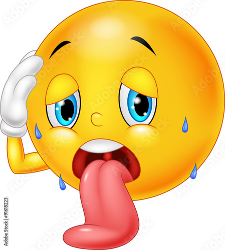 Exhausted emoticon smiley
