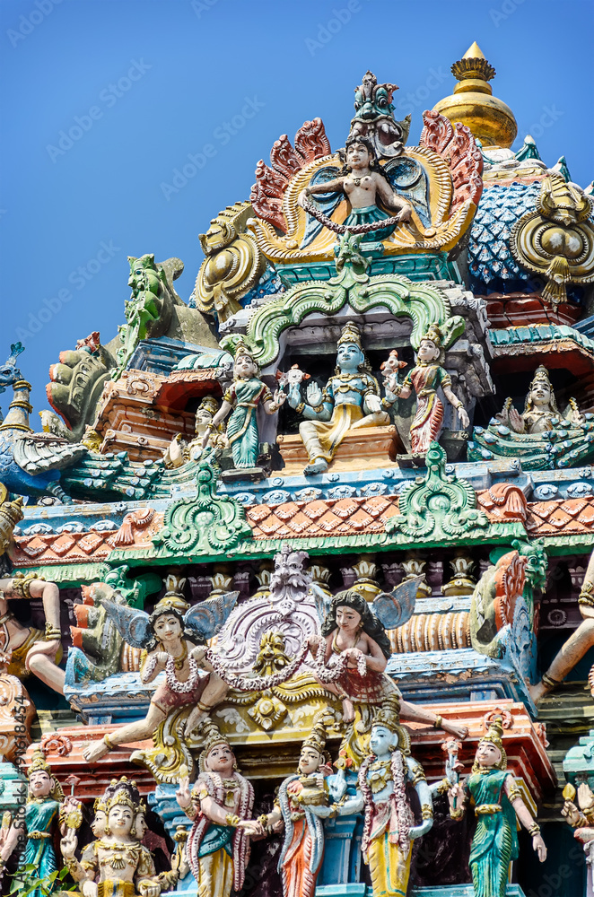 Detail of indian Kapaleeswarar temple