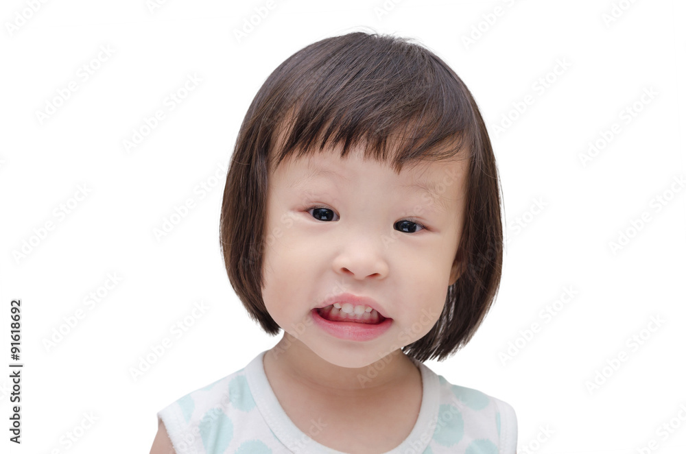 Portrait of a little Asian girl isolated on white background Portrait of a little Asian girl isolated on white background