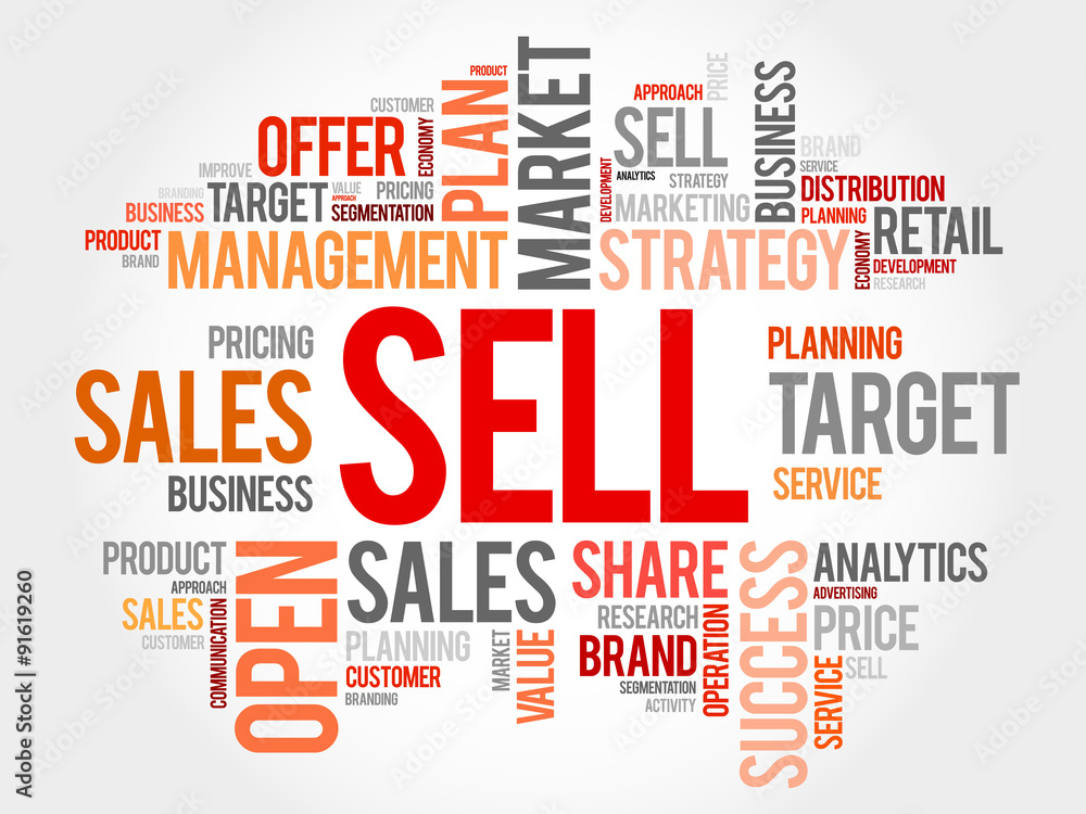 Fototapeta premium Sell word cloud, business concept